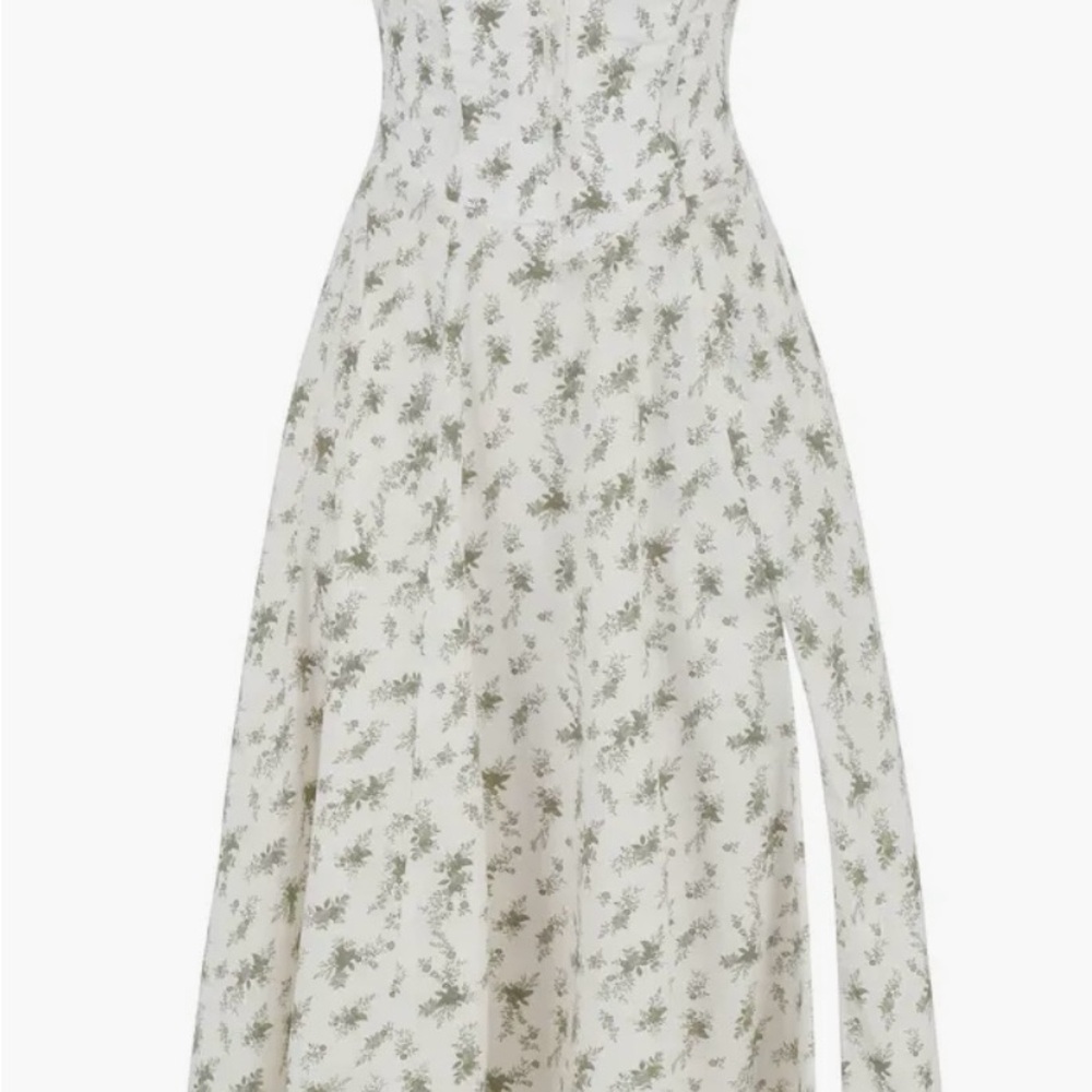 House of CB Floral Midi Dress in Cream and Green - Picture 4 of 9